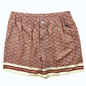 LACOSTE NEW Men's Monogram Shorts XXL Lightweight Relaxed Fit Elastic Waist